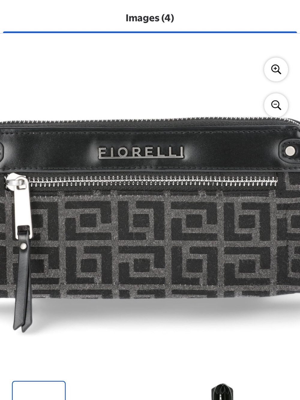 Giorgio Fiorelli Black & Gray Signature Zip Wallet